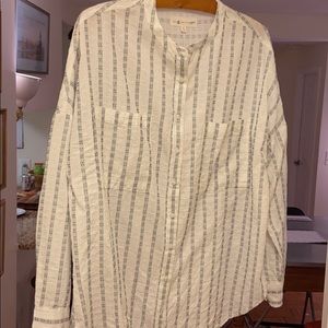 Classic white and blue stripe button down shirt